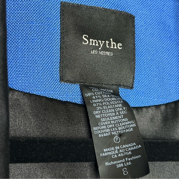 Smythe Shawl-Collar Blazer in Blue Size 8 - Picture 10 of 12